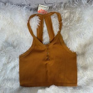 Free People Movement Crop Top New With Tags Size Medium Color Toasted Coconut